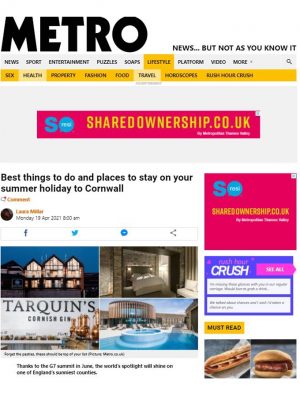 Gwel Trelsa features in Metro's top picks for where to stay in Cornwall this summer