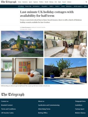 Polzeath property Cothestone features in the round-up for last-minute October Half Term availability