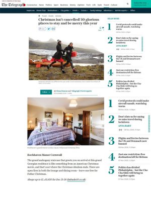 Rockhaven Manor features in The Telegraph's 10 glorious places to stay and be merry this Christmas