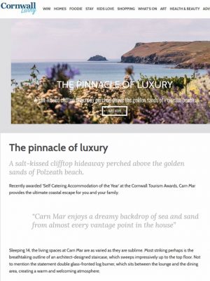 Cornwall Living feature Polzeath property Carn Mar following success at the Cornwall Tourism Awards