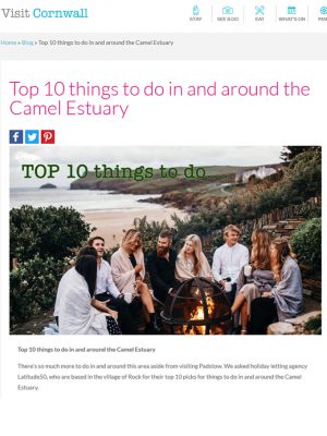 A guest blog for Visit Cornwall, counting down our top 10 things to do in and around the Camel Estuary