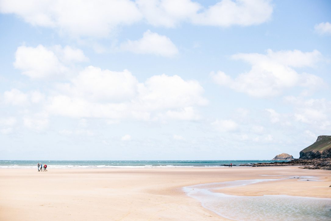 The view across Polzeath Beach