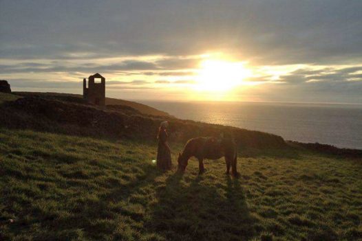 Sunset on the set of Poldark