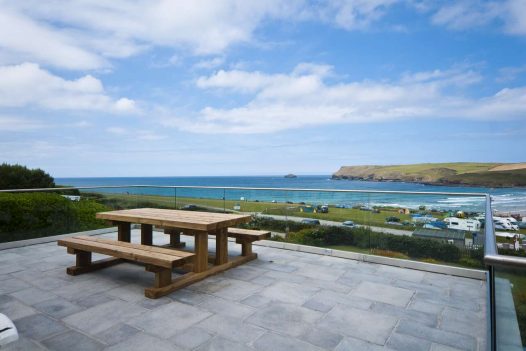 Sea view from Seaview, a self-catering holiday home in Polzeath, North Cornwall