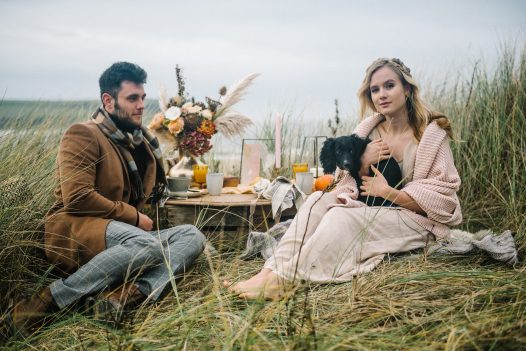 Wedding picnic on Rock beach, Cornwall