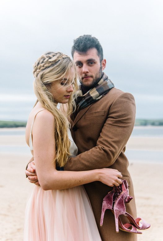 Autumn wedding outfits for a wedding in North Cornwall