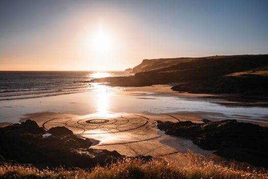 Sunset view across Baby Bay from the headland