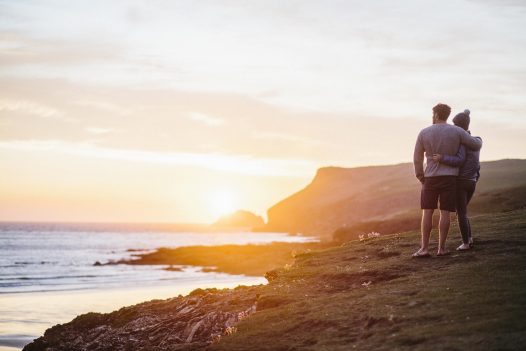 The headland above Baby Bay is a romantic spot to watch the sunset