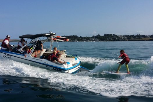 Wakesurfing in the Camel Esuary with Camel Ski School. Rock, North Cornwall