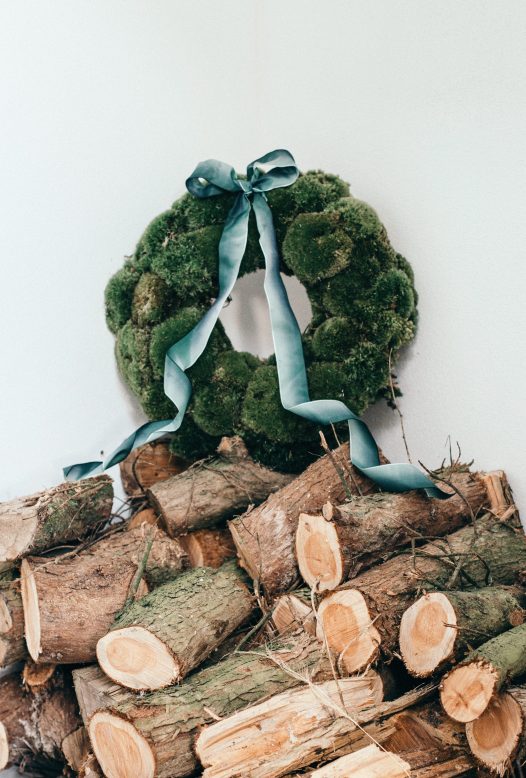 A moss Christmas wreath