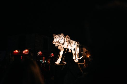 Lanterns on the streets of Truro during the City of Lights parade