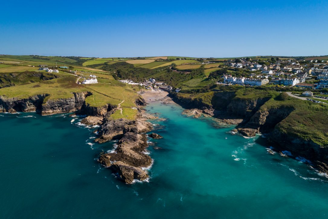 Aerial photo of Port Gaverne, North Cornwall