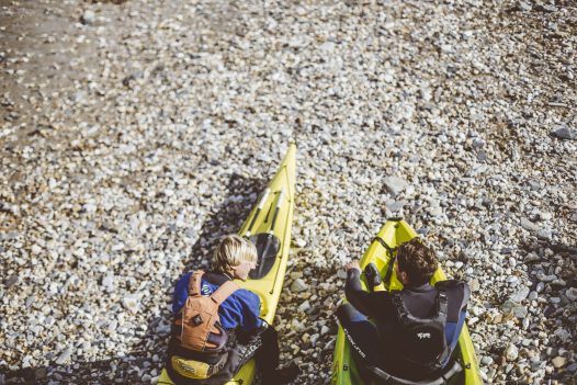 Kayakers at Port Gaverne, North Cornwall