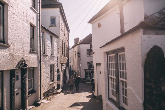 The narrow streets and whitewashed cottages of Port Isaac