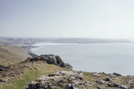 View of Polzeath from Pentire Point, North Cornwall