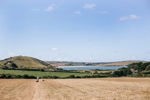 The scenic walk across fields to get to Daymer Bay from Tamarisk Lodge