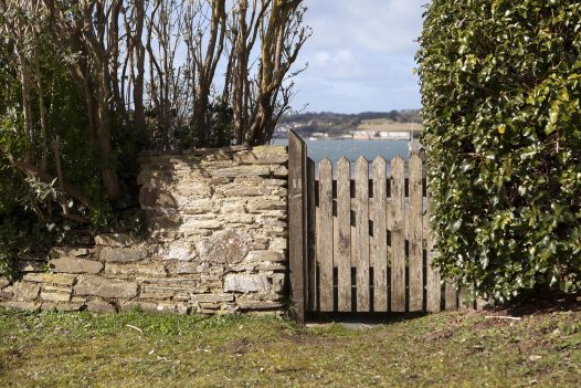 Gate from Mullets, a self-catering holiday home in Porthilly, Rock, North Cornwall