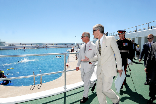 Prince Charles re-opening the Jubilee Pool in Penzance, Cornwall