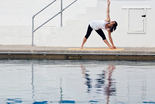 Yoga beside the Jubilee Pool in Penzance