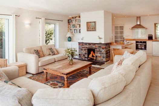 Lounge at Sylarks a self-catering holiday home in Daymer Bay, North Cornwall, available on a low occupancy rate.