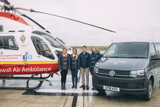 The Latitude50 team donate to the Cornwall Air Ambulance New Heli Appeal