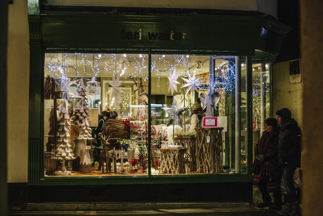 Padstow shops during Padstow Christmas Festival