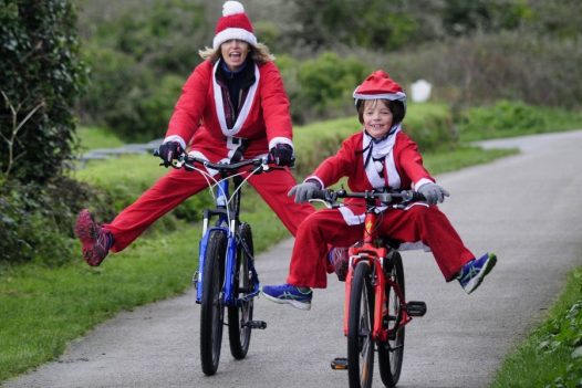 Santa cycle at Padstow Christmas Festival