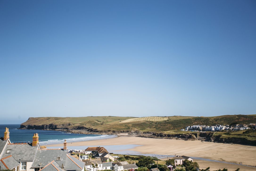 The sea view from Parker's Place, a self-catering holiday home in Polzeath, North Cornwall