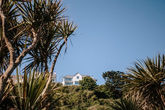 View of Parker's Place from Polzeath beach, North Cornwall