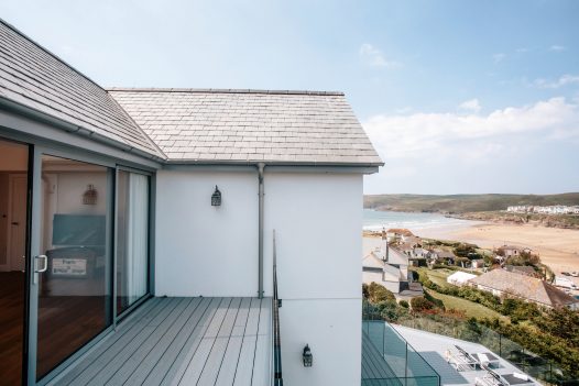 The sea view from Parker's Place, a self-catering holiday home in Polzeath, North Cornwall