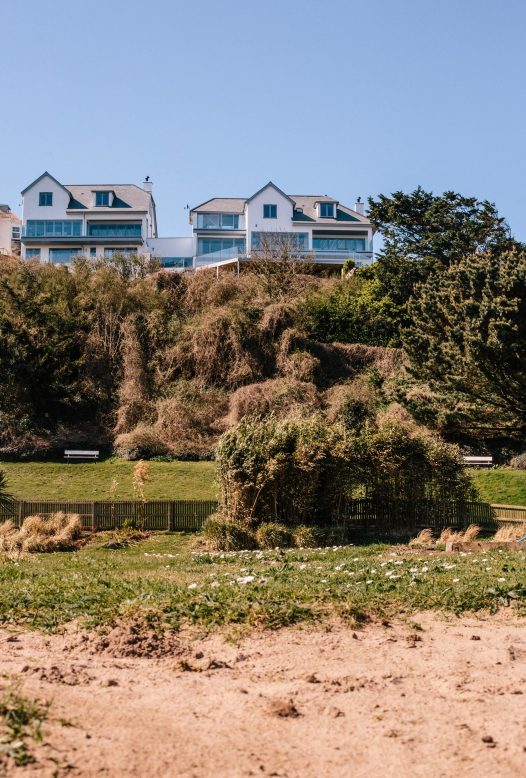 View of Parker's Place from Polzeath Beach in North Cornwall