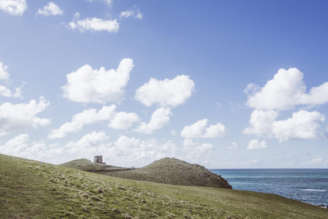 Doyden headland is home to Doyden Castle at Port Quin, North Cornwall