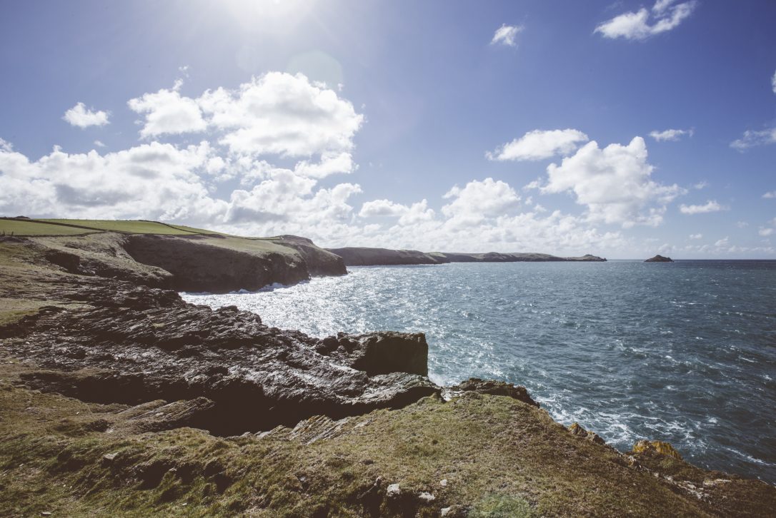 View from Port Quin across to Lundy Bay, The Rumps and The Mouls Island