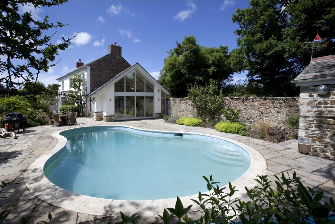 The swimming pool at Penquite Cottage, near Port Isaac