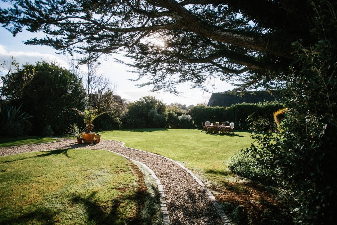 Garden at Rockhaven Manor, a self-catering holiday property in Rock, North Cornwall.