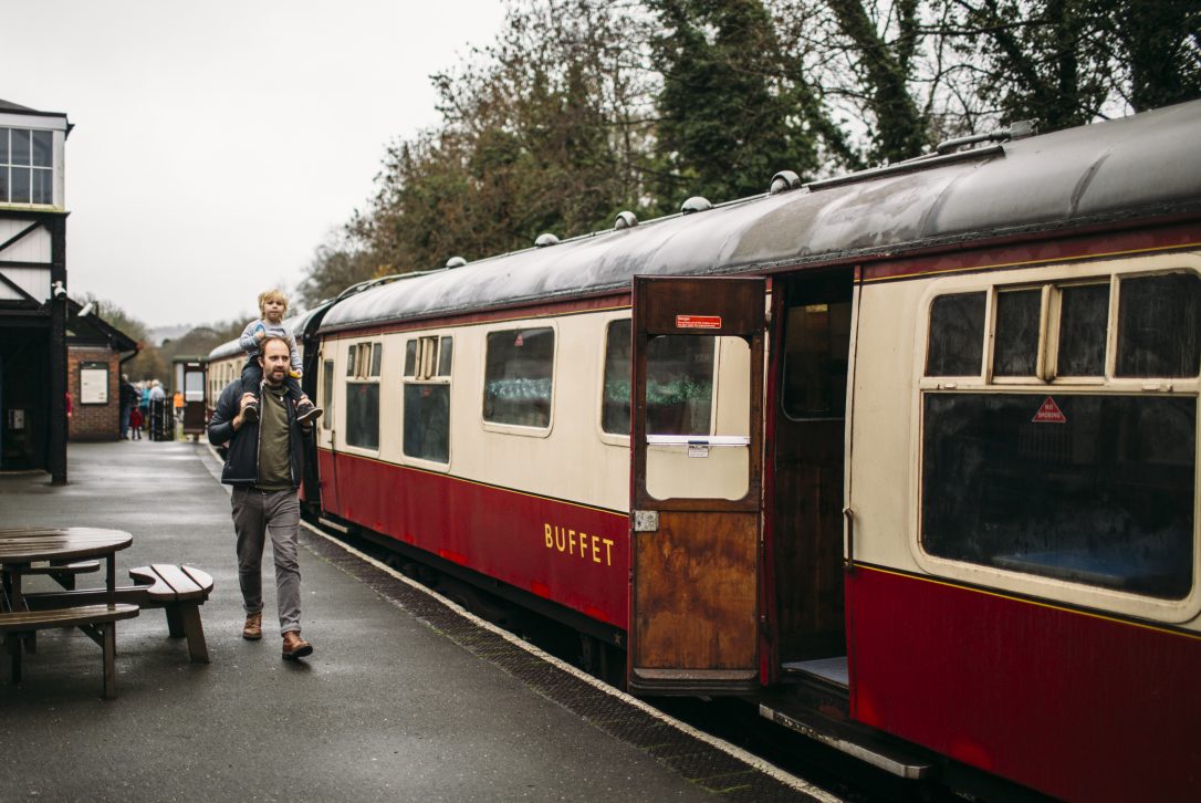 Santa by Steam train at Bodmin General Station, North Cornwall.