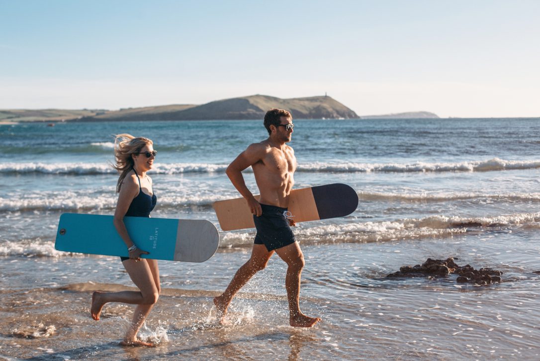 Bodyboarding at Polzeath Beach, North Cornwall