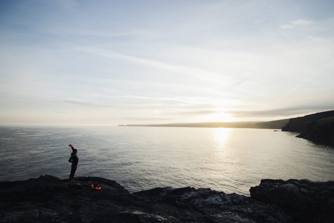 Open water swimming in North Cornwall