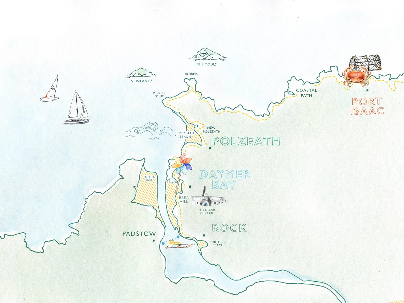 Map of North Cornwall