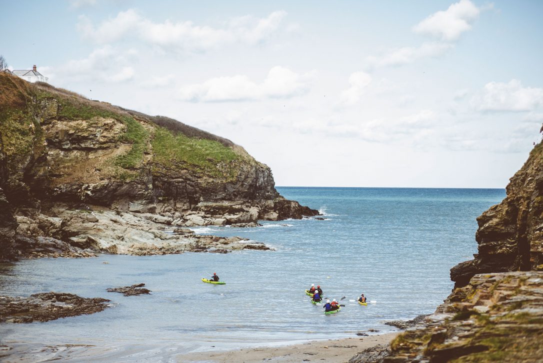 Kayaking in Port Gaverne, North Cornwall