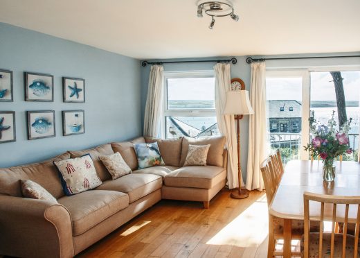 The dining and lounge at 2 Slipway, a self-catering holiday cottage in Rock, North Cornwall