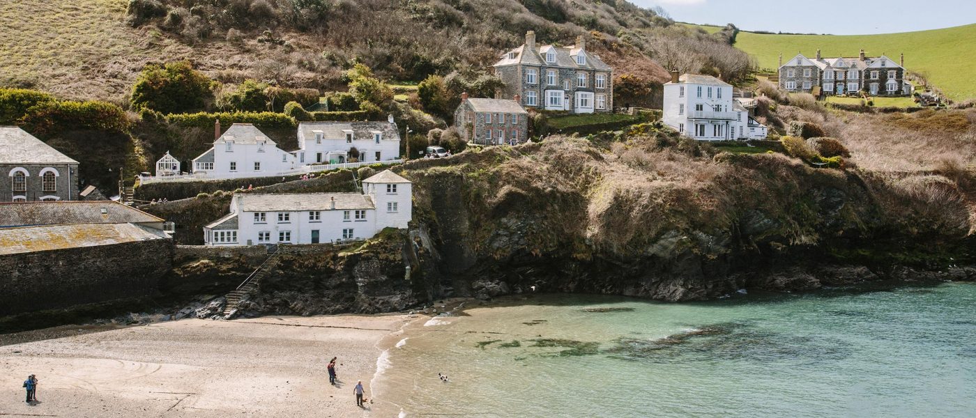 View across the beach and water at Port Isaac, North Cornwall