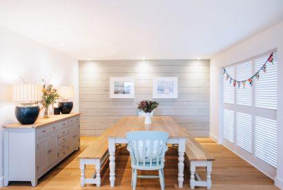 Dining room at Brickwood, a self-catering holiday home in Rock, North Cornwall