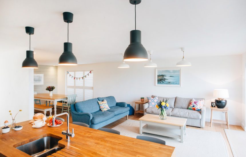 Living spaces at Brickwood, a self-catering holiday home in Rock, North Cornwall