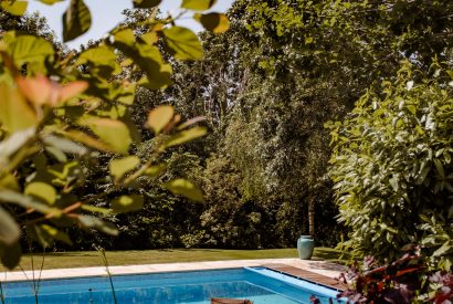 The swimming pool belonging to Buzza Vean, a self-catering holiday home in Rock, Cornwall