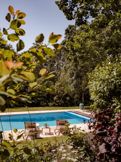 The swimming pool belonging to Buzza Vean, a self-catering holiday home in Rock, Cornwall