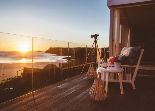 View from the balcony at Carn Mar, a self-catering holiday home in New Polzeath, North Cornwall