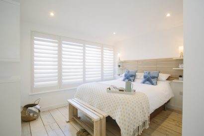 Master bedroom (bedroom one) at Drum Fish, a self-catering holiday home in Polzeath, North Cornwall