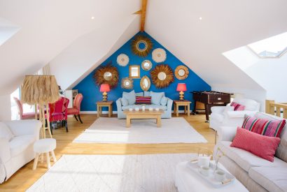 Living room at Gwel an Mor, a self-catering holiday home in Polzeath, North Cornwall