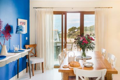 Dining room at Gwel an Mor, a self-catering holiday home in Polzeath, North Cornwall